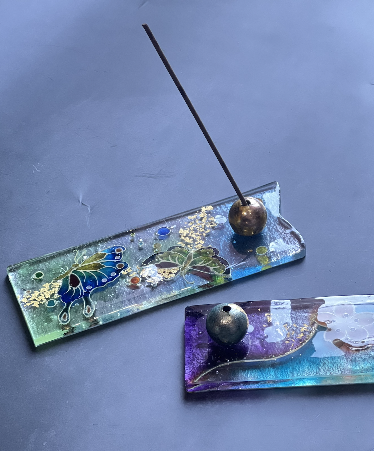 Ascending Vitreous Enamel Incense Holder