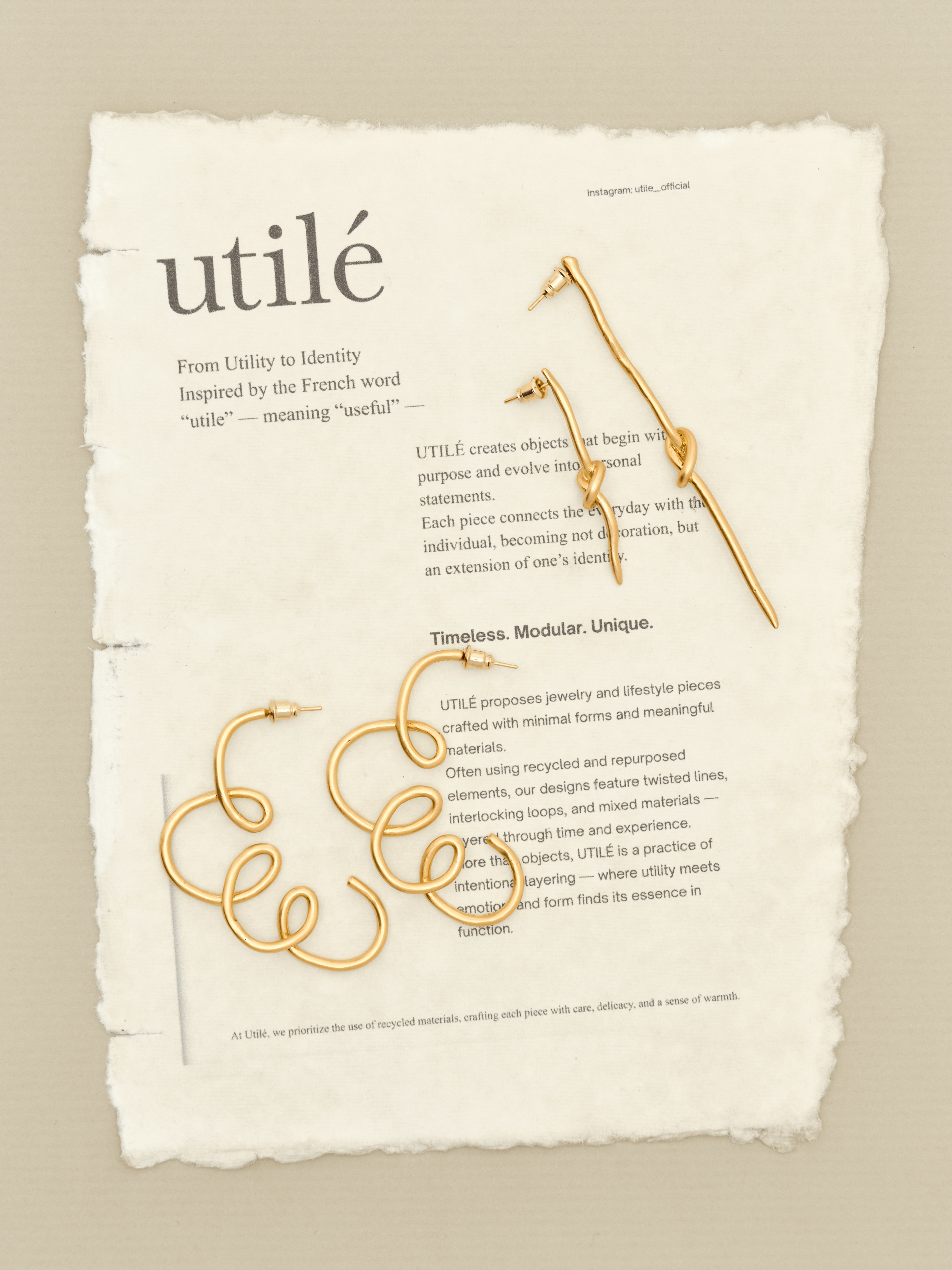 Craft Wave Hoop Ear Rings