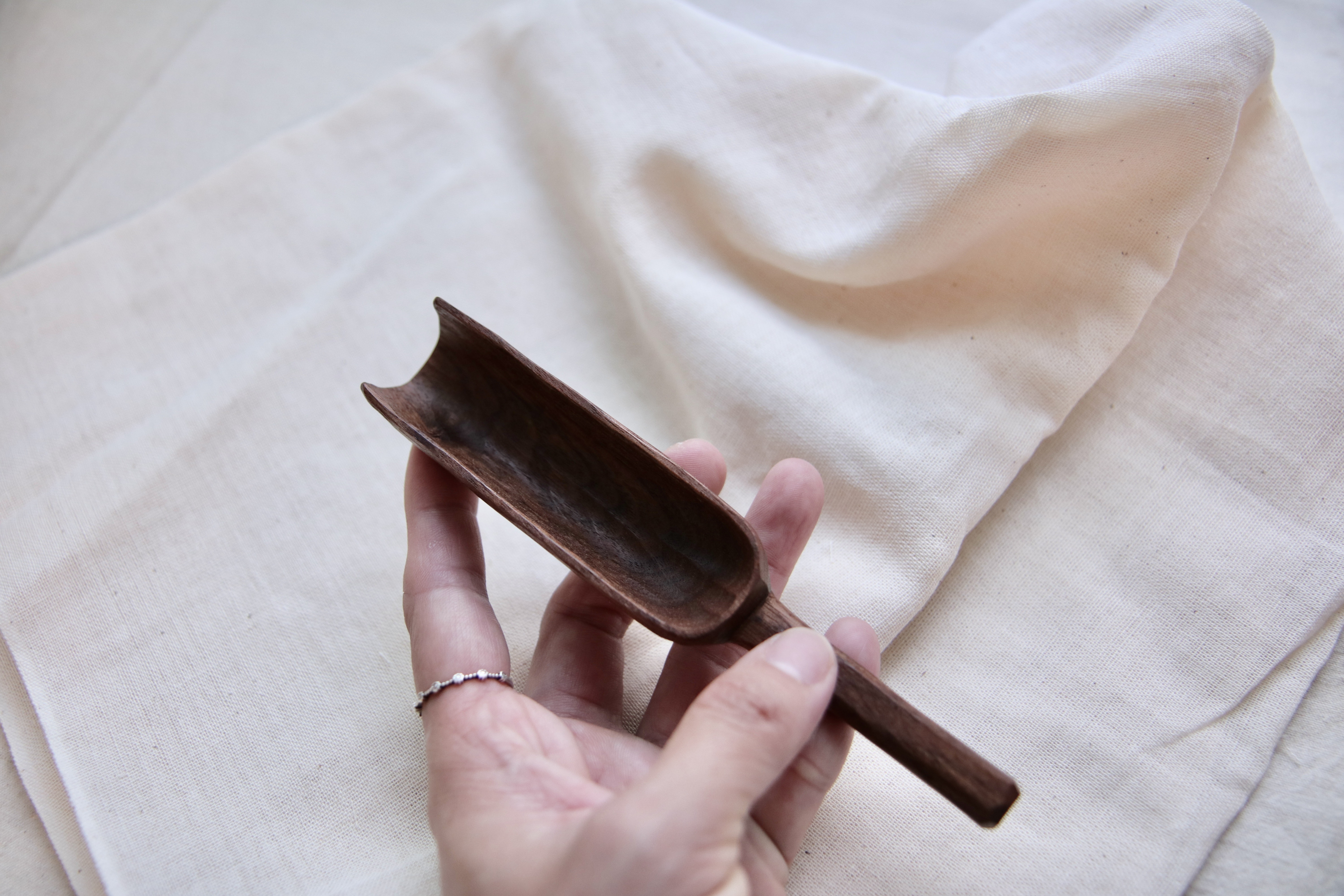 Walnut Mini Tea Scoop - Image 2