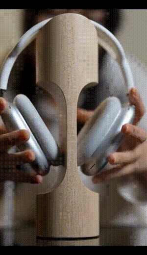 Handmade Wooden Stand for AirPods Max. Magnet Sleep Mode, Solid Hardwood - Image 2