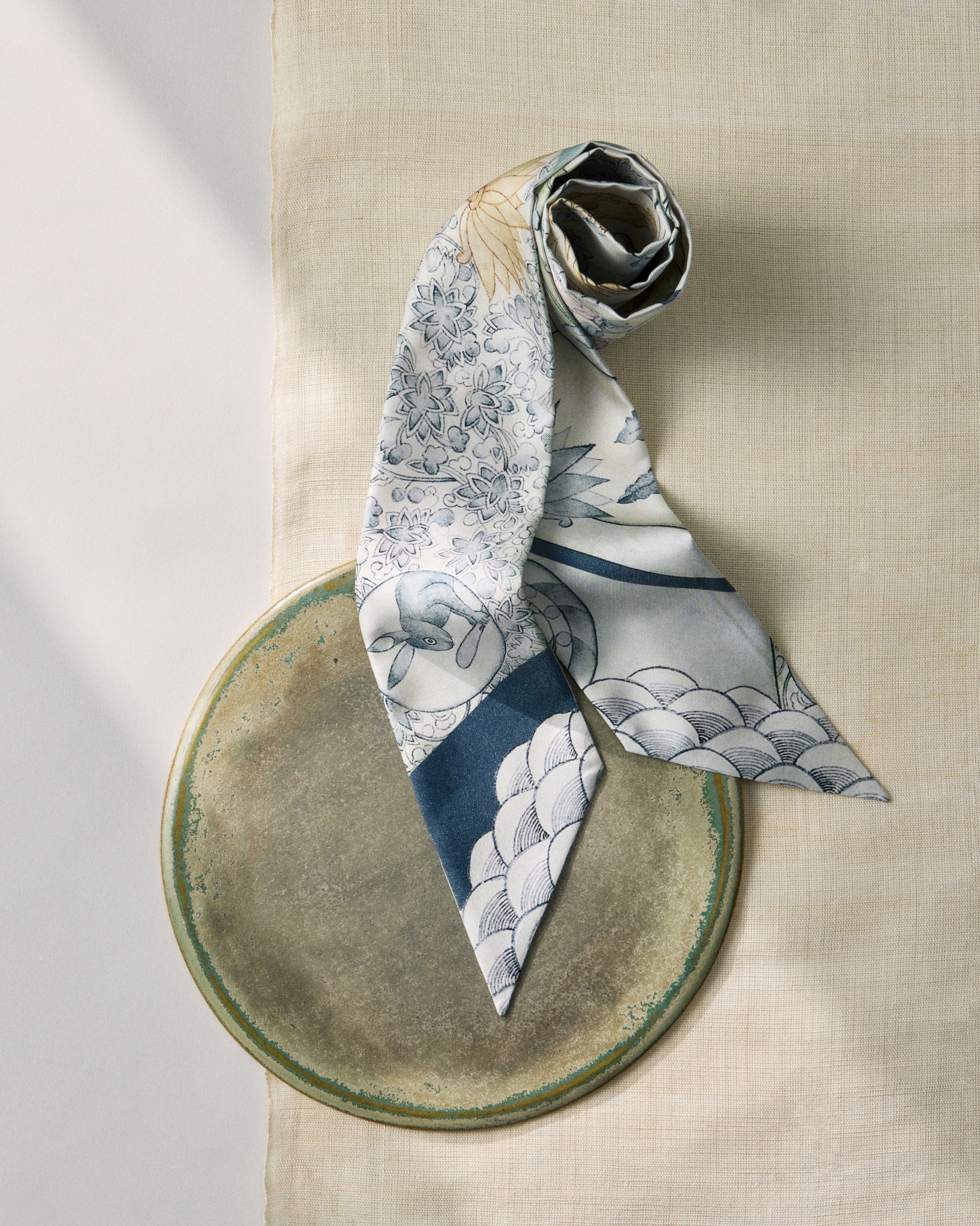 Happy Road  Premium Silk  Reversible Twilly - Image 4