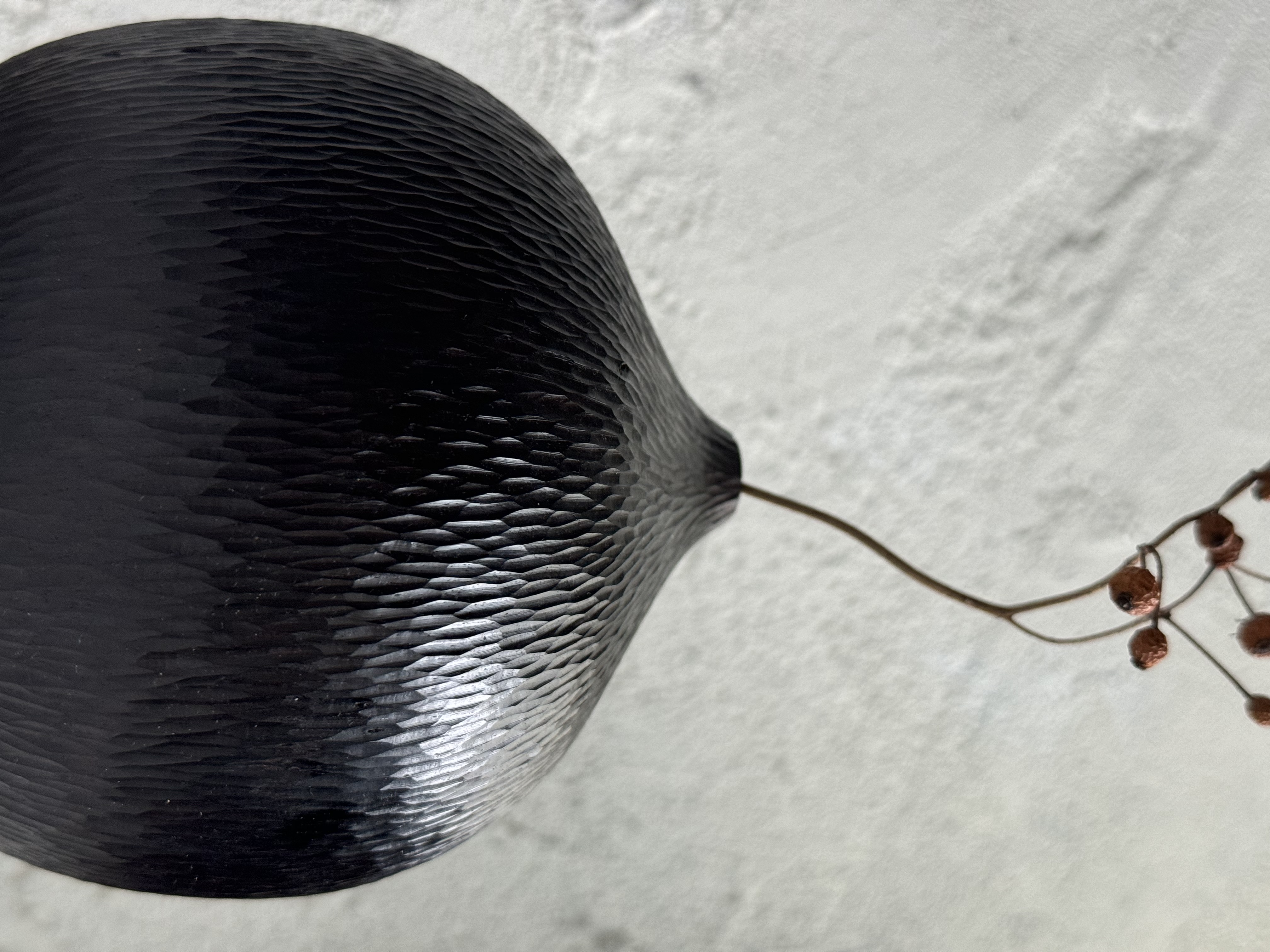 Black Carved Jar - Image 1