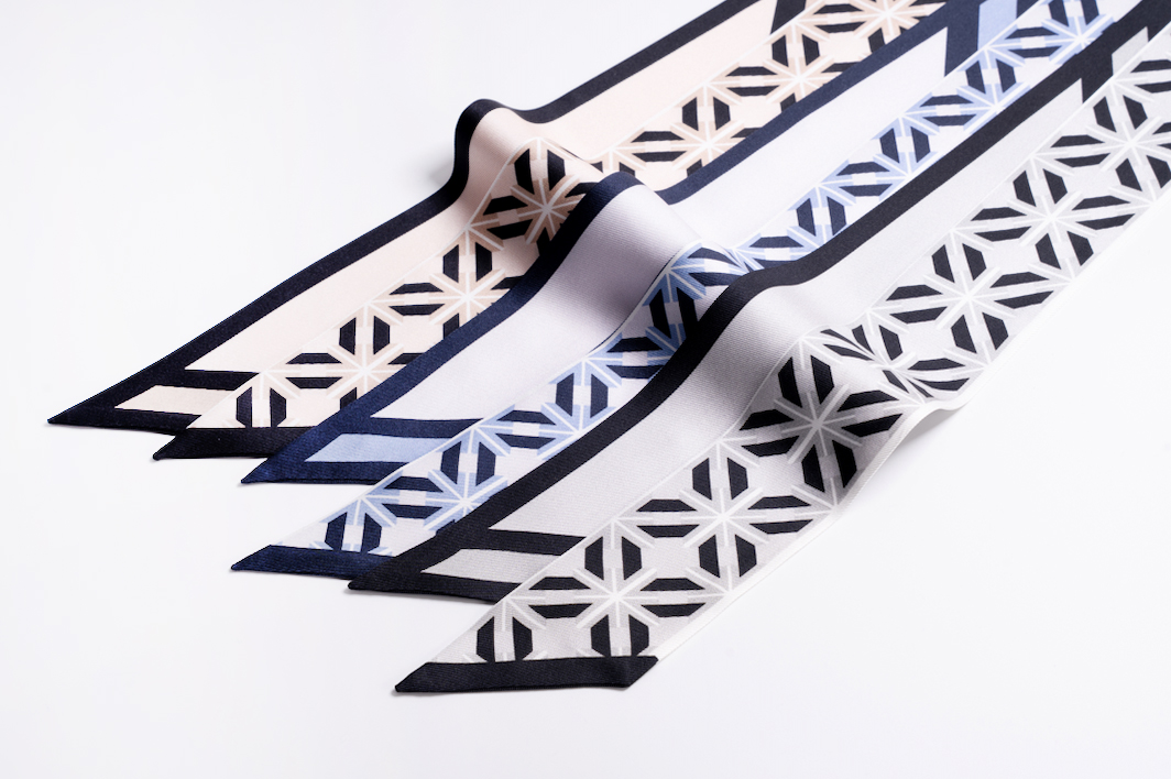 Dancheong Geummun Pattern Twilly Silk Scarf - Image 1