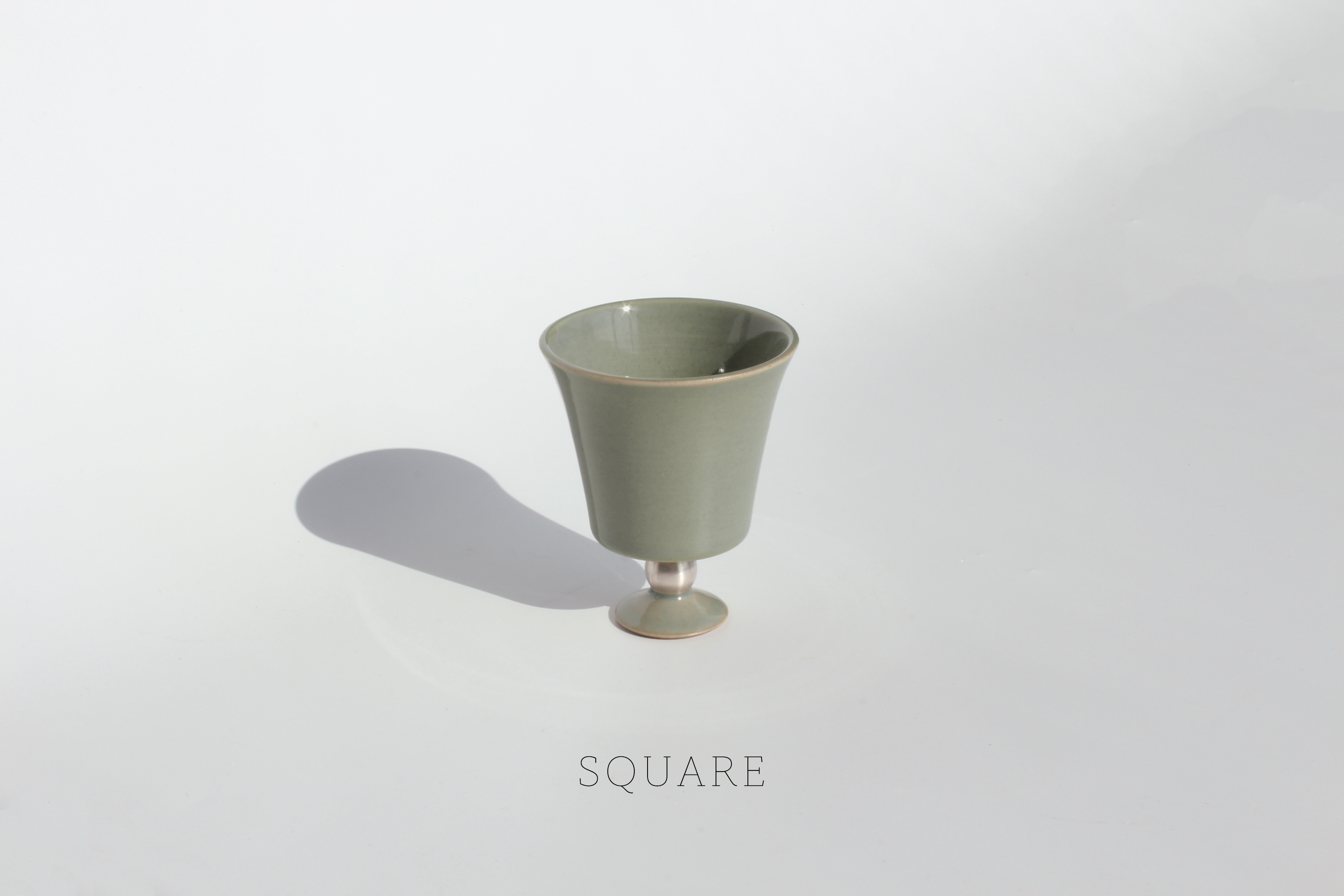 silver painted celadon goblet _ Square