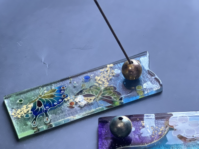 Ascending Vitreous Enamel Incense Holder