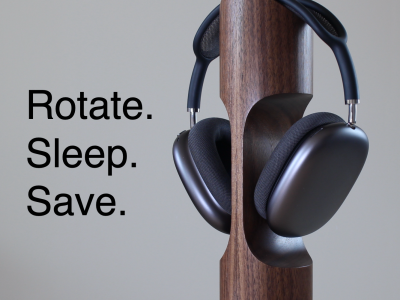 Handmade Wooden Stand for AirPods Max. Magnet Sleep Mode, Solid Hardwood